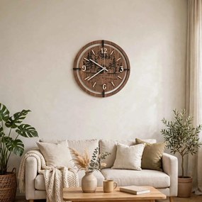 Drevené hodiny na stenu les 30 až 50 cm | NILSE: HDF - Javor 30 cm 4804-115436 HDF0702-ruky-silver