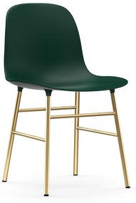 Stolička Form Chair – zelená/mosadzná