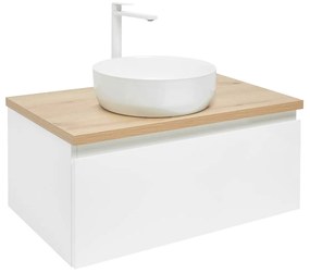 Kúpeľňová skrinka s umývadlom SAT B-Way 79x30x45 cm biely lesk BWAY80WDOAKU2B