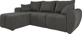 Rozkladacia obojstranná sedacia súprava do L SEVIO 246x145 cm, tmavo sivá + 2 vankúšiky ZDARMA