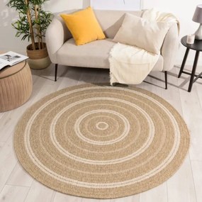 Koberec Terra 8863 biely kruh
