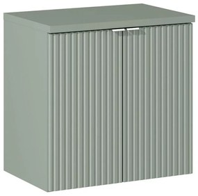 Závesná skrinka Line Reed Green I s doskou 60 cm zelená