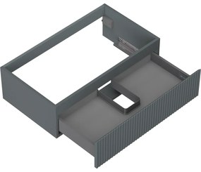 Mexen Rivel, kúpeľňová skrinka 80 cm, 1 zásuvka, drážkovaná, grafitová matná, 91A20-08023-1-BF66