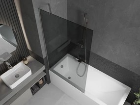 Mexen Next, vaňová zástena 1-krídlová 100 x 150 cm, fixné krídlo, 6 mm šedé sklo, chrómový profil, 895-100-000-00-40-01