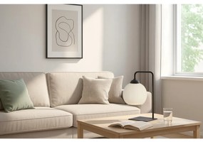 Stolná lampa Costa, 1x biele sklenené tienidlo, b