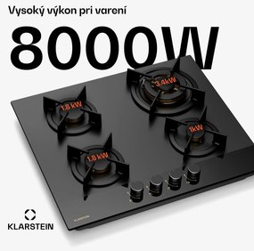 Klarstein Goldflame Nano plynová varná doska, 4 mosadzné horáky, Nano povlak, LPG/zemný plyn