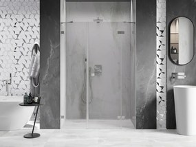 Mexen Lunar, pravé otočné sprchové dvere 155 cm, 8mm číre sklo, oceľový profil, 834S-155-050-97-00-P