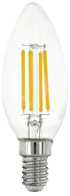 EGLO Filamentová LED žiarovka, E14, C35, 4W, 470lm, 2700K, teplá biela