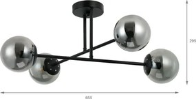 Brilagi - Prisadený luster MALIVA 4xE14/15W/230V čierny/dymový