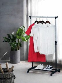 Vešiakový stojan na kolieskach ELA čierny