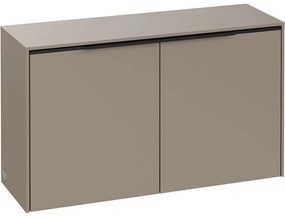 VILLEROY &amp; BOCH Subway 3.0 závesná bočná skrinka nízka, 2 dvierka, 805 x 256 x 423 mm, Taupe, C60001VM