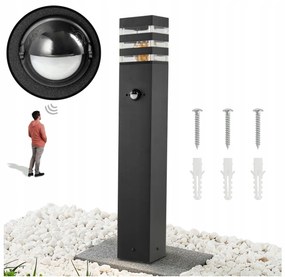 BERGE Záhradná lampa Malibu - ME0021 - E27 - 60 cm - čierna - pohybové čidlo