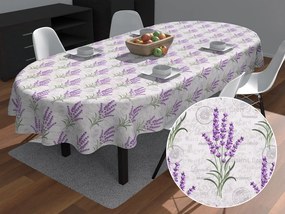 Biante Dekoračný oválny obrus PML-033 Provence levandule 120x140 cm