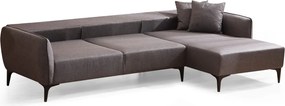 Rohová sedací souprava Belissimo 270 cm tmavě šedá pravá