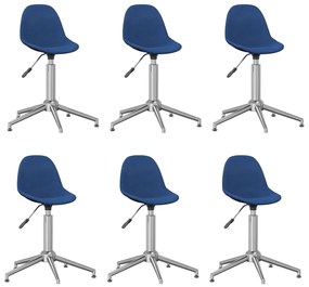 Otočné jedálenské stoličky 6 ks modrá látka 3086027