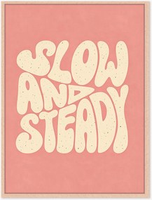 Ručne vyrobená nástenná dekorácia v ráme Slow & Steady