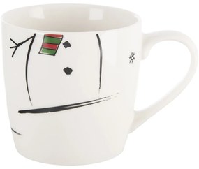 Biela porcelánová súprava hrnčeka a misky s vianočným motívom 2 ks 350 ml – Orion