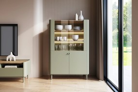 Vitrína Elivo 100 cm na nožičkách - eukalyptus / dub baltic dune