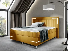 Kontinentálna posteľ Suhak 3 LED, Rozmer postele: 120x200, Dostupné poťahy: Velutto 15