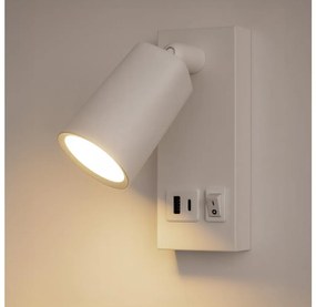 Eurolamp LED Nástenné bodové svietidlo s USB CHARGE LED/5W/230V čierna EU0436