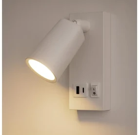 Eurolamp LED Nástenné bodové svietidlo s USB CHARGE LED/5W/230V čierna EU0436