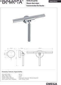 Bemeta Design OMEGA: Stierka do sprchy - 104237012