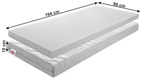 Obojstranný penový matrac BE Elisse 90x194 cm
