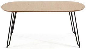 Rozkladací jedálenský stôl v dekore duba v prírodnej farbe 100x170 cm Novac – Kave Home