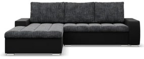 Rohová rozkladacia sedačka AURORA ľavá popolová / čierna
