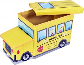 Skladací taburet / kôš na hračky Školský autobus