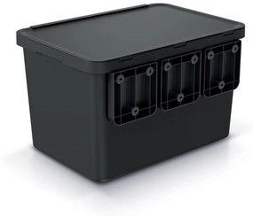 Odpadkový kôš, 4 x 10 l, čierna