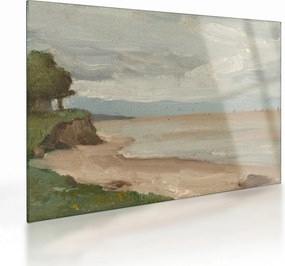 Sklenený obraz - Jean-Baptiste-Camille Corot, Beach Near Etretat, reprodukcia (70x50 cm)