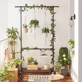 Stojan na šaty s priemyselným dizajnom, nosnosť až 110 kg, čierny