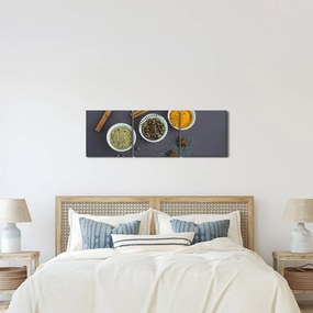 Obraz - korenie (s hodinami) (90x30 cm)