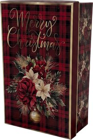 Súprava 3ks vínových papierových boxov Merry Christmas – 28*20*12 / 26*18*10 / 24*16*9 cm
