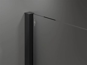 Mexen Velar, sprchový kút s posuvnými dverami 90(dvere) x 90(stena) cm, 8mm číre sklo, čierna matná, 871-090-090-01-70