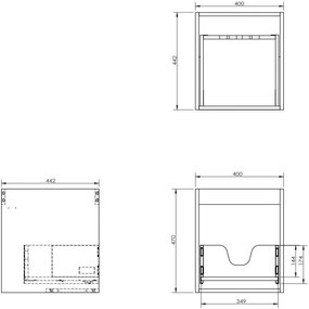 Mexen Box-A, závesná skrinka 40 cm, 1 zásuvka, biela lesklá, 91AX0-0400-470-1-00