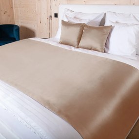Biante Saténový prehoz/behúň na posteľ Satén LUX-064 Béžovohnedý Na mieru