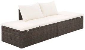 vidaXL Záhradná posteľ hnedá 195x60 cm polyratan