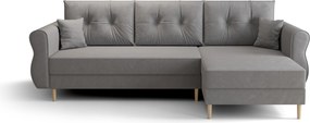 Rozkladacia obojstranná sedacia súprava do L SILVIANO 230x140 cm, sivá