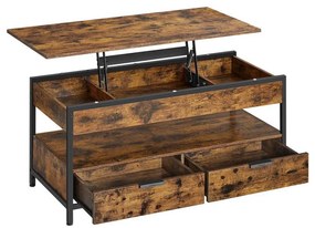 Konferenčný stolík so zdvíhacou doskou NYRO hnedá/čierna