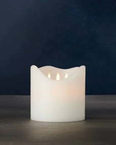 SIRIUS Vosková LED svíčka Sara exclusive 3 knoty, 15 x 15 cm, bílá