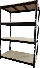 4-ÚROVŇOVÁ REGÁLOVÁ SKRÍŇ 180 X 120 X 60 CM ČIERNA NOSNOSŤ POLICE: 500 KG PRO *0667