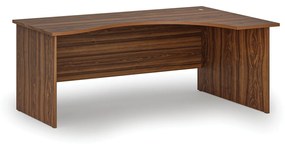 Ergonomický kancelársky pracovný stôl PRIMO WOOD, 1800 x 1200 mm, pravý, orech