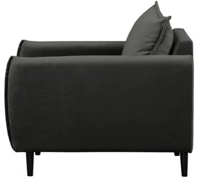 Tmavosivé zamatové kreslo Juli – Ropez