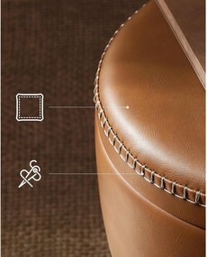 EKHO taburetka, odkladací stolík s úložným priestorom, syntetická koža, karamelovo hnedá