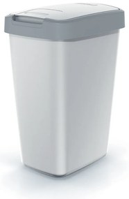 Odpadkový kôš s farebným vekom, 12 l, sivá