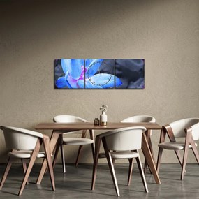 Obraz kvetu v detaile (s hodinami) (90x30 cm)