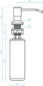 Kuchinox LIBRA, dávkovač saponátu, čierna švrnitá, LAV-OKD_732T