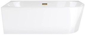 D‘Eluxe - VANE - Voľne stojaca akrylátová vaňa RELAX NT49L Ľavá xcm Voľne stojaca vaňa biela 160 74 59 160x74cm biela + Sifón CLIK CLACK - farba Zlatá